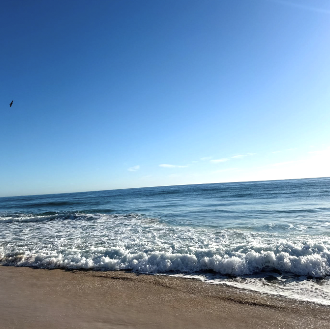 Ocean waves and beach for natural wellness and stress relief